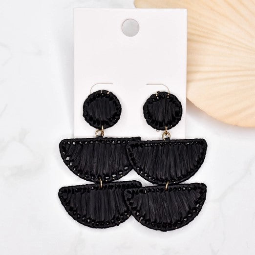 Black Trifecta Drop Earrings