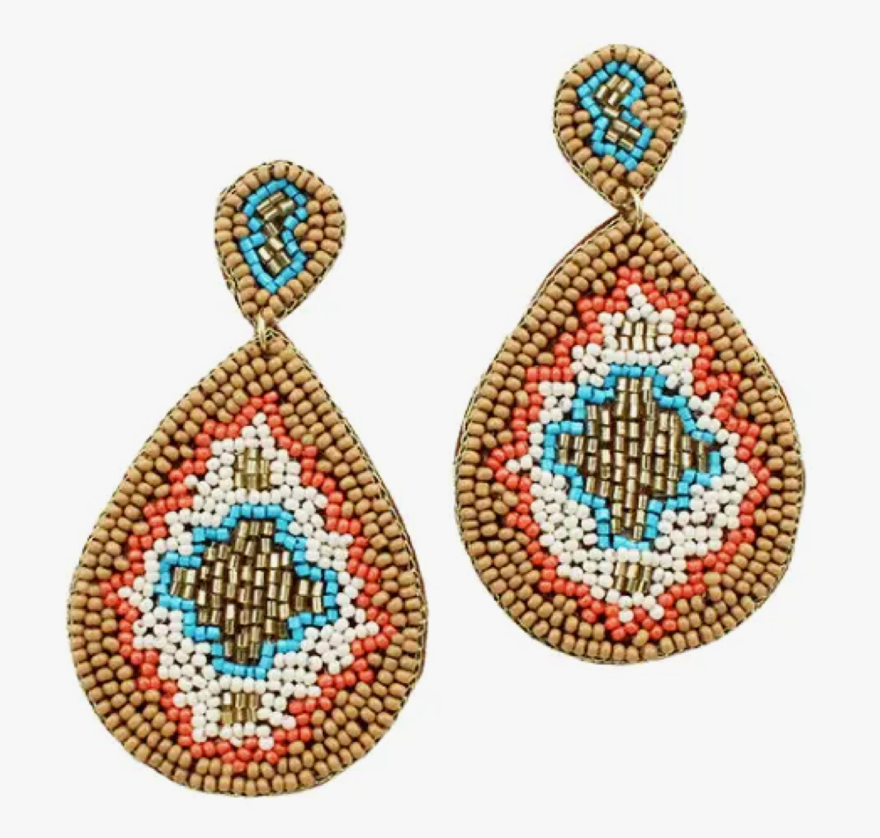 Boho Beaded Teardrop Earrings